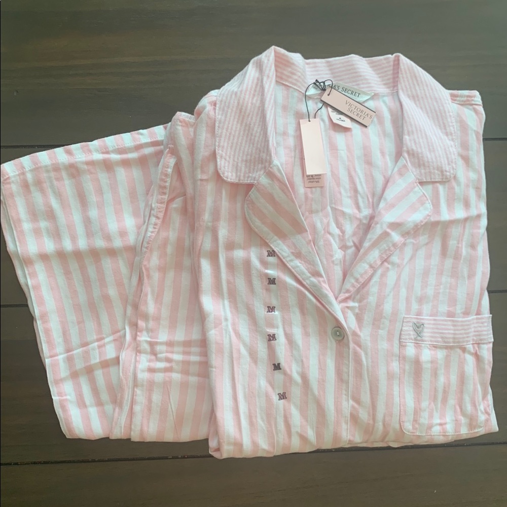 Victoria Secret Pink Stripe Flannel PJs